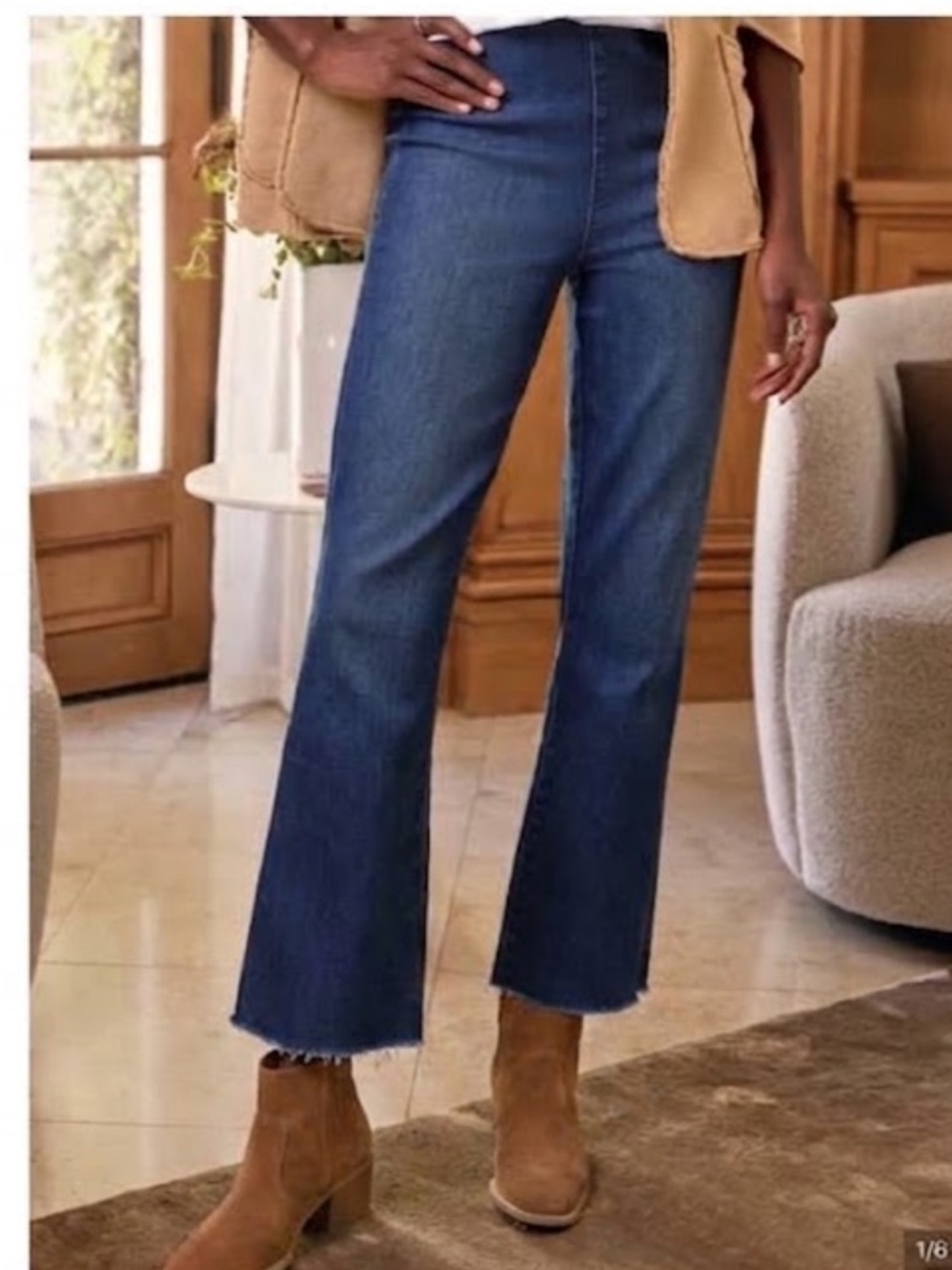 Frank and Eileen Illusion 3 Cropped Flare Jeans Size 31